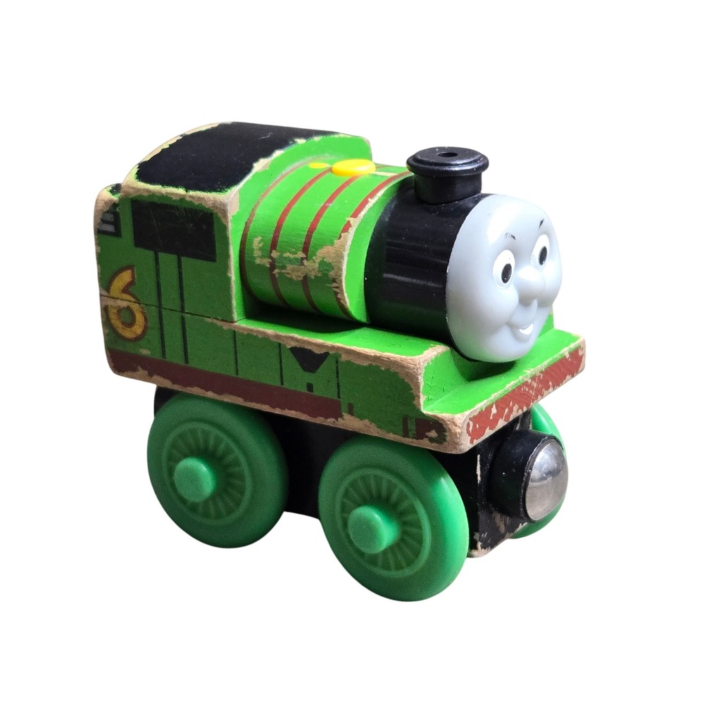 Thomas Wooden Train Railway Percy #6 Small Green Engine Learning Curve 1540TFI00